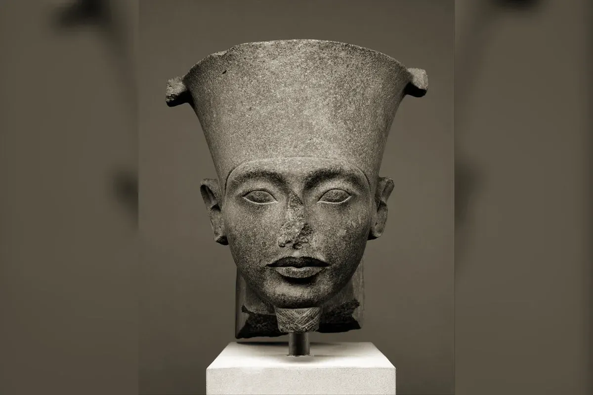Sculpted head of the god Amun wearing his tall crown, Metropolitan Museum of Art