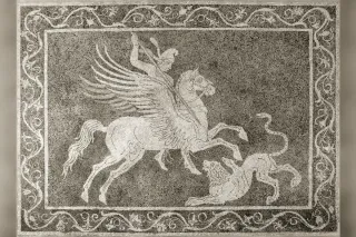La Chimère, monstre hybride de la mythologie grecque, avec sa tête de lion, son dos de chèvre et sa queue de serpent