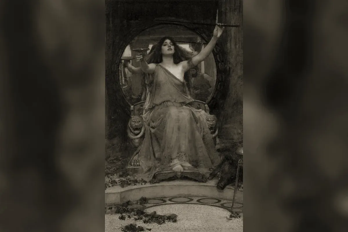 Circé tendant la coupe à Ulysse, peinture du XIXe siècle