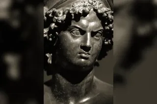 Tête en bronze de Mars, dieu romain de la guerre, musée de Zeugma