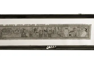 The Duat, Egyptian underworld, with the solar barque crossing the hours of the night