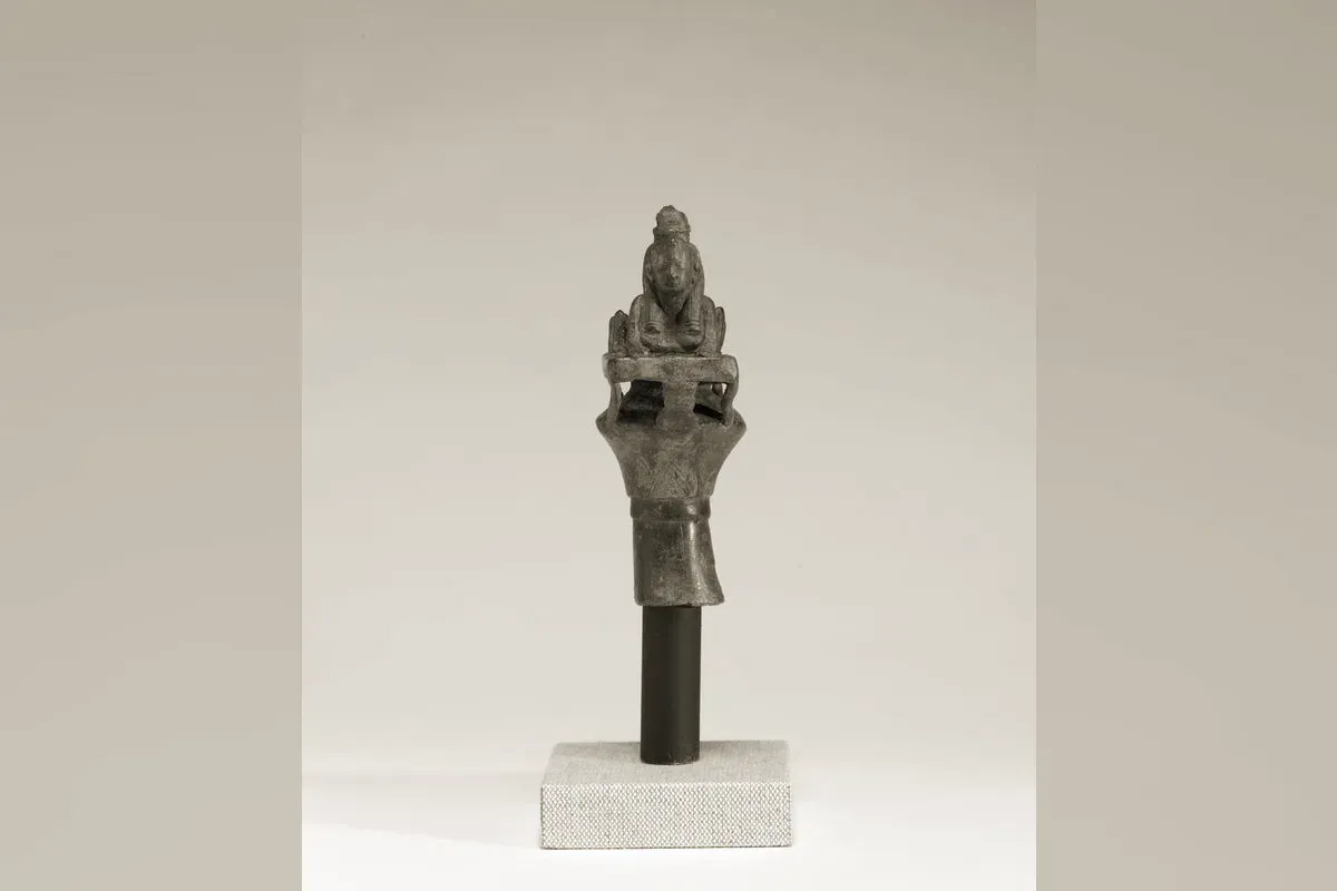 Egyptian figurine of Isis-Serqet, goddess associated with the scorpion, Walters Art Museum