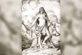 Freyr, Norse god of fertility, with his golden boar Gullinbursti, classical art