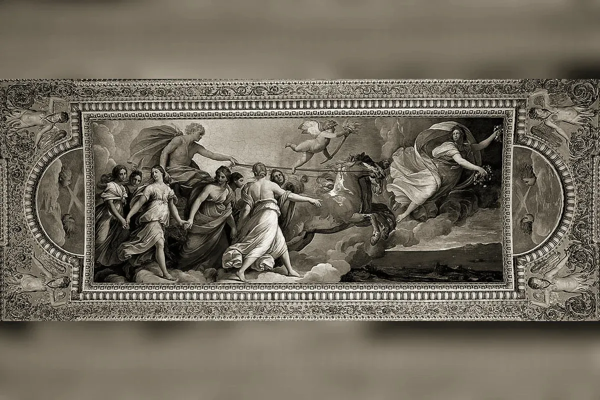 L'Aurore menant le char du Soleil, fresque de Guido Reni
