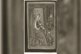 Penelope, Laertes and Telemachus in an illumination from BnF manuscript Français 874