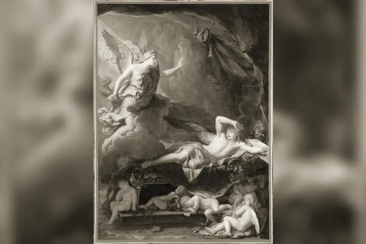 Morpheus, god of dreams, in classical painting