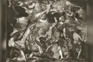 Le combat des dieux et des Titans, peinture de Joachim Wtewael