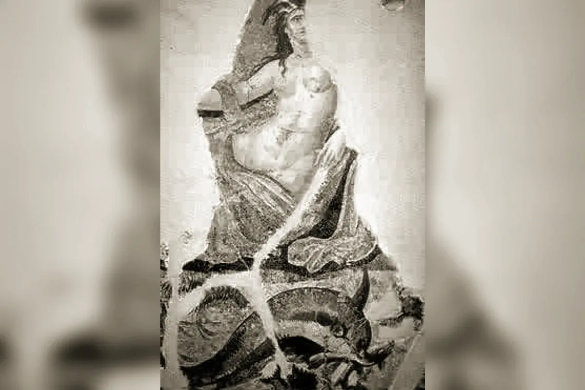 Téthys, Titanide des eaux, sur une mosaïque romaine