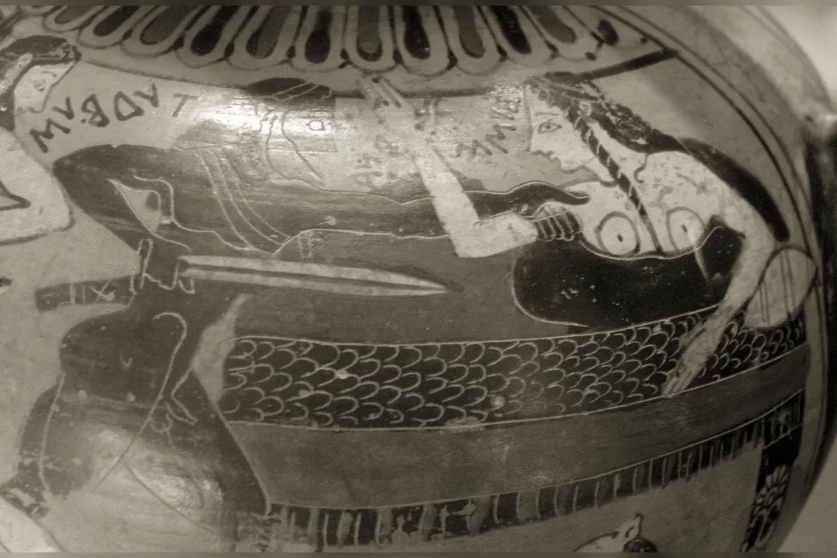 Tydée et Ismène sur un vase grec du Louvre