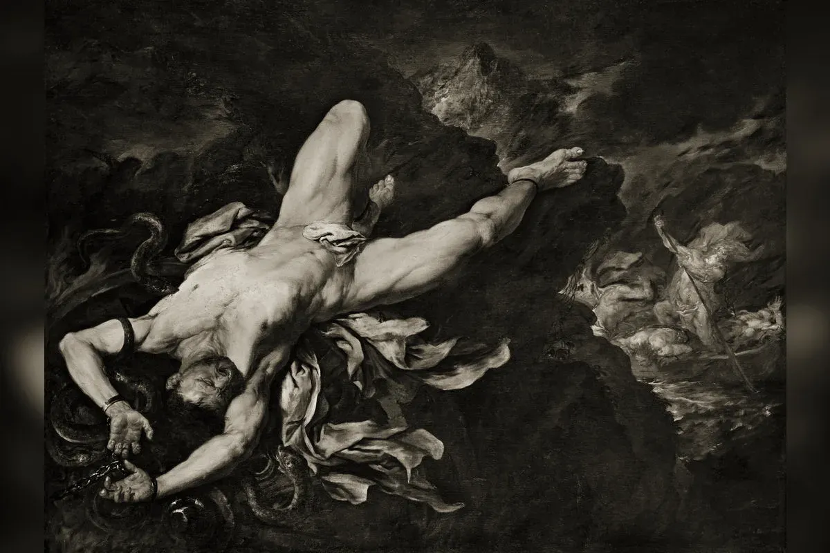 Le supplice d'Ixion, peinture de Giovanni Battista Langetti