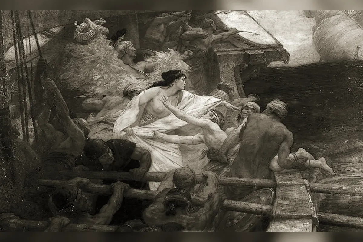 Jason holding the Golden Fleece, neoclassical painting