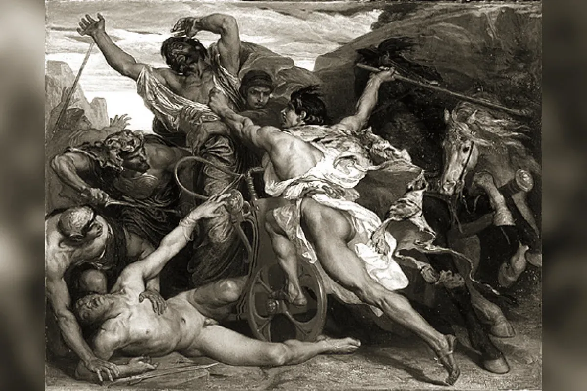 Le meurtre de Laïos, peinture de Joseph Blanc