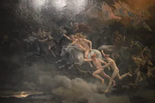 Odin's Wild Hunt crossing the sky, painted by Peter Nicolai Arbo