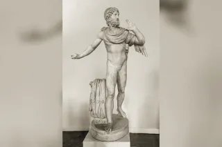 Ulysse attaché au mât de son navire pour résister au chant des Sirènes, vase grec antique