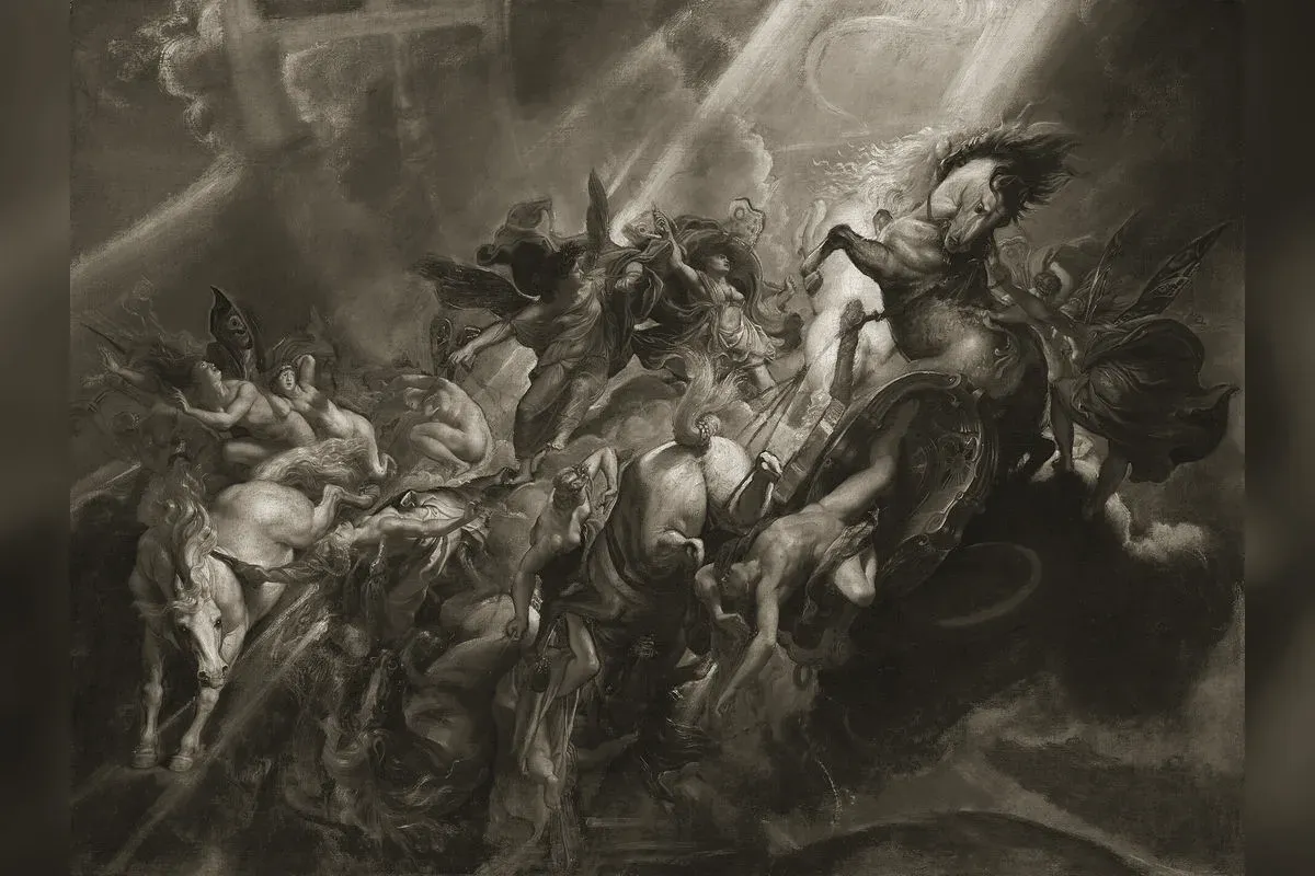 The fall of Phaethon, painting by Peter Paul Rubens