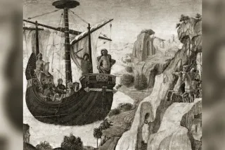 Le navire Argo et ses héros en route vers la Colchide, peinture de Lorenzo Costa