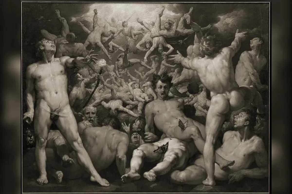 The Fall of the Titans, painting by Cornelis van Haarlem