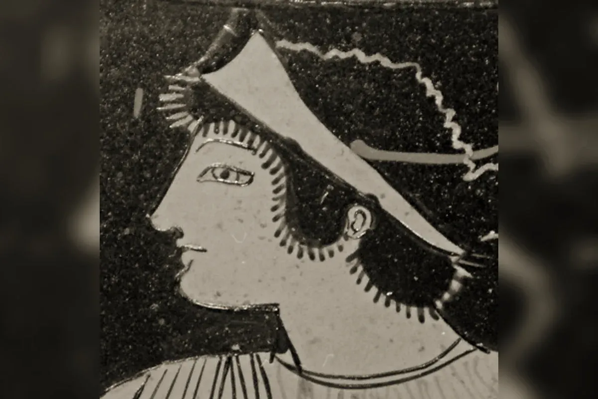 Thétis sur un vase grec du Louvre, détail du Groupe des Pionniers