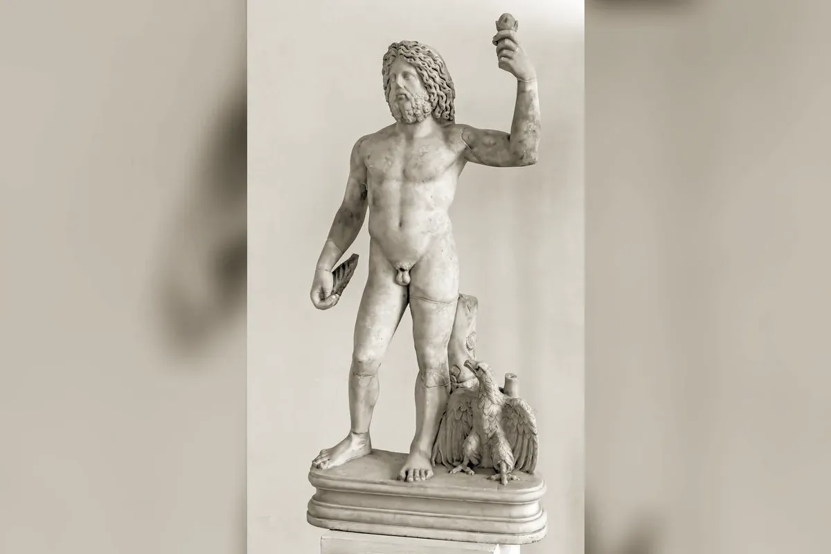 Statue antique de Zeus, l'aigle à ses pieds, Musée archéologique national de Venise
